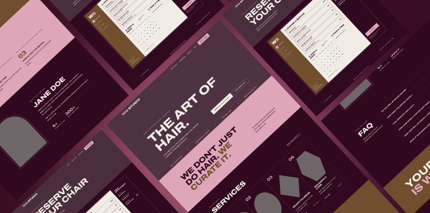 After: custom booking website for The Wig Studio